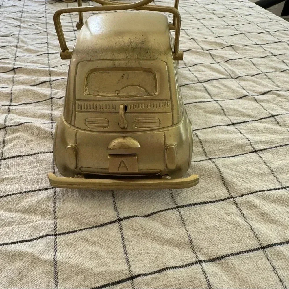 Anthropologie Brass wine bottle holder home decor bar cart bows car gift gold